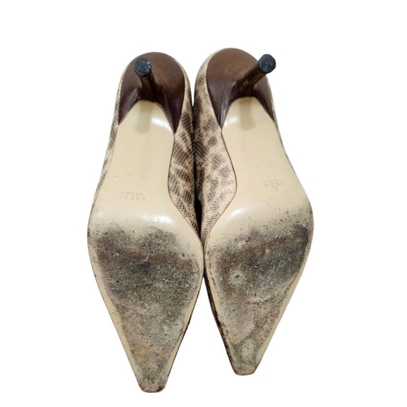 Gucci leather brown animal print stiletto heel size 10 B - Picture 10 of 13
